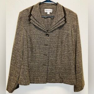 Danny & Nicole Womens Brown Long Sleeve Jacket Size：18W